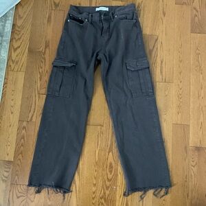 Pac Sun cargo jean skate pants. Dark Brown/Maroon.